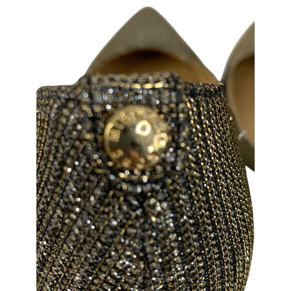 Michael Kors Metallic D'Orsay Heels Size 10M Knit Textile Sparkle 8762 Shoes - Picture 7 of 11